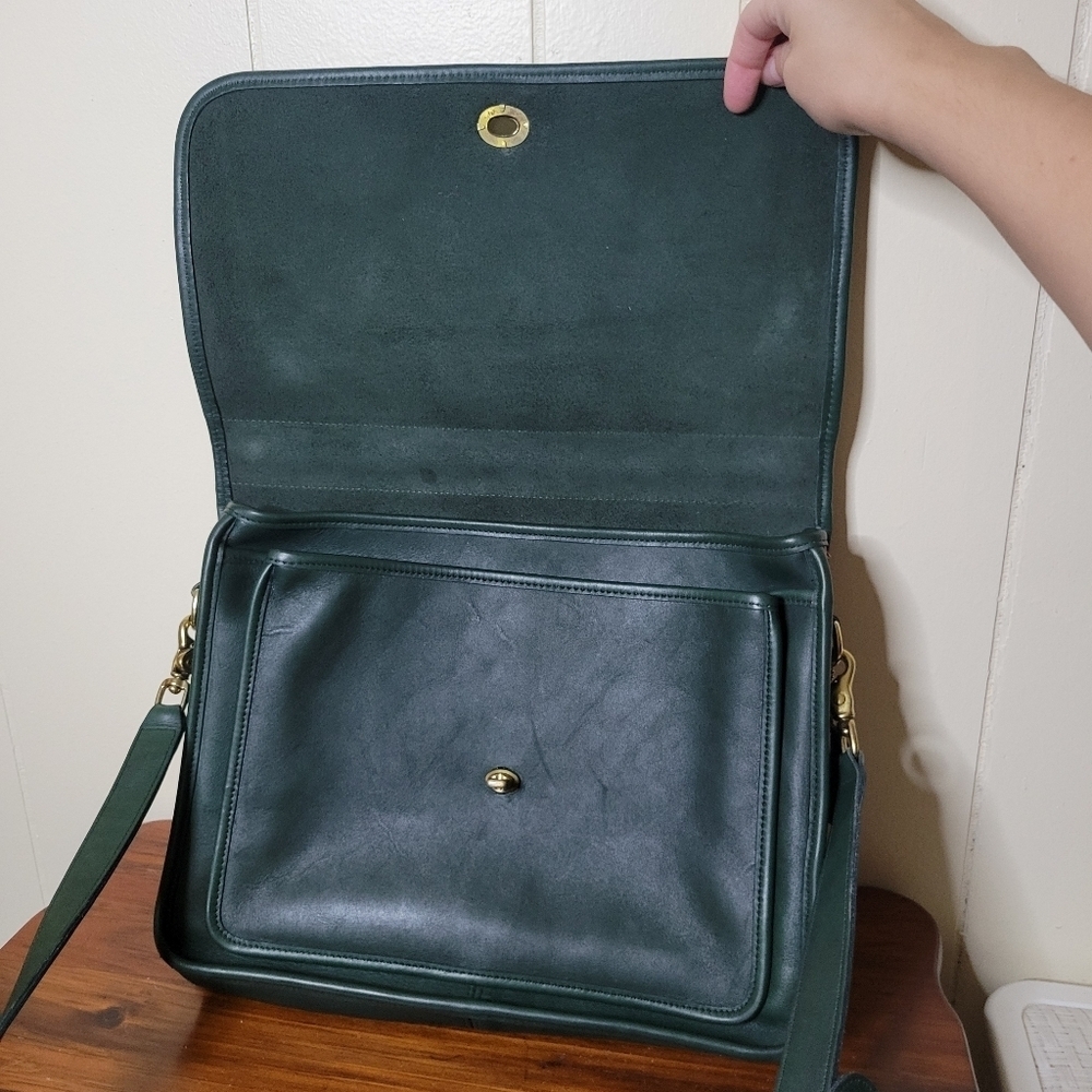 Vintage Coach Colebrook #5181 Green 2way Shoulder Bag Messenger Briefcase - Picture 3 of 12